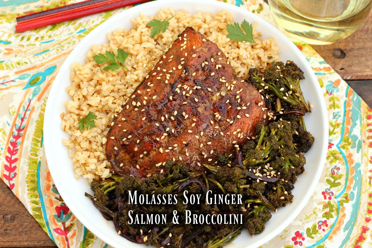 Molasses Soy Ginger Salmon and Broccolini – Alaska Select