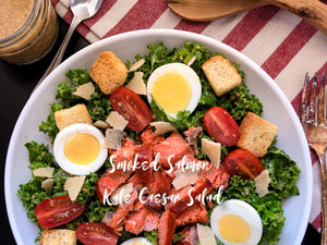 Smoked Salmon Kale Caesar Salad